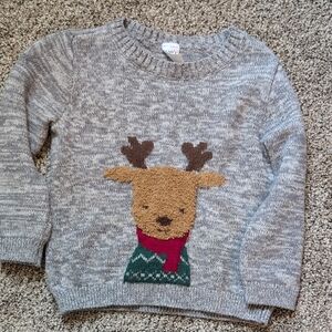 Carter's Gray Sweater with Reindeer Design